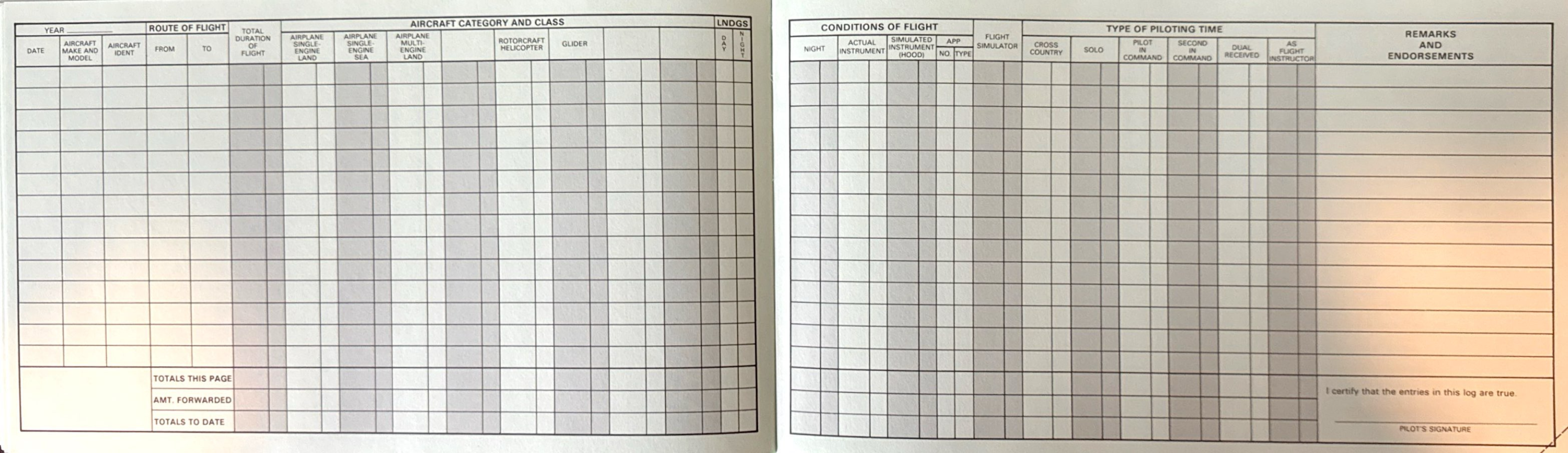 logbook sample